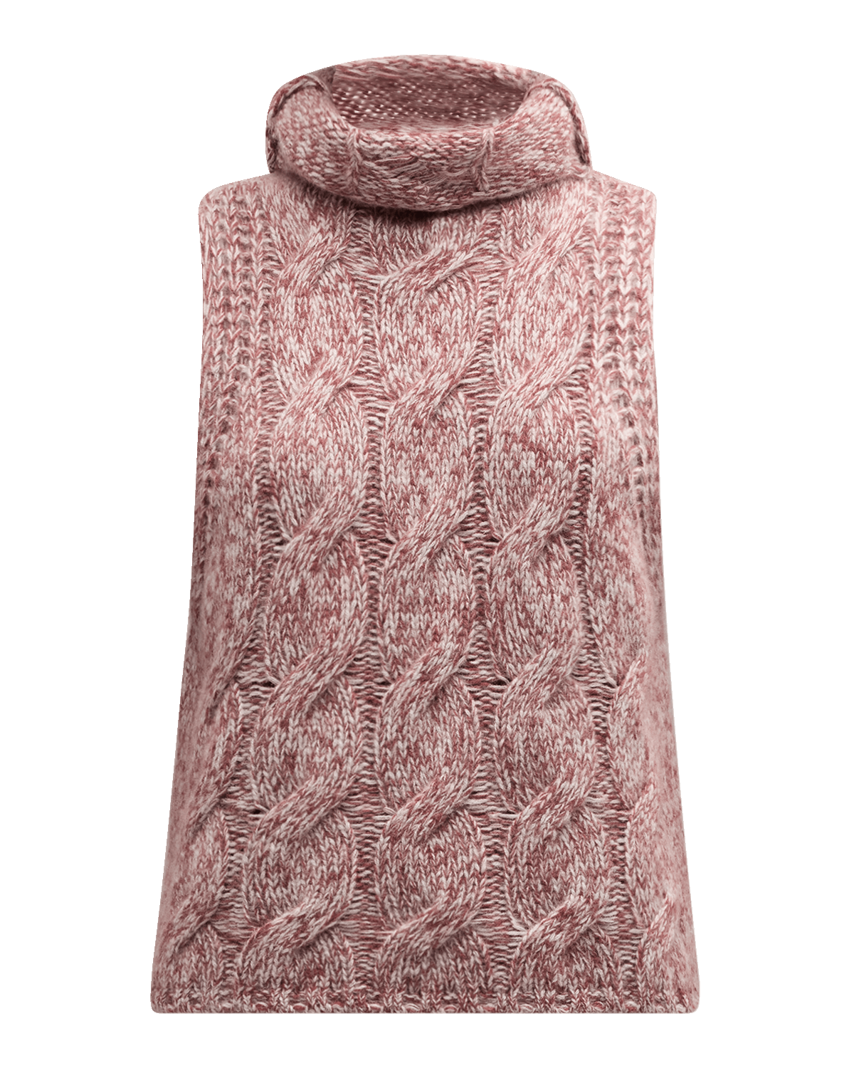 Sablyn Saige Marled Cashmere Sleeveless Turtleneck