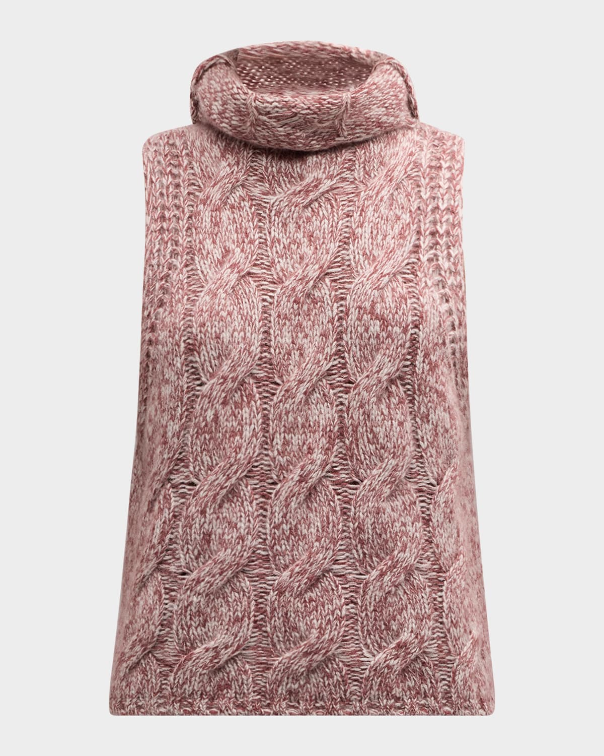 Sablyn Saige Marled Cashmere Sleeveless Turtleneck