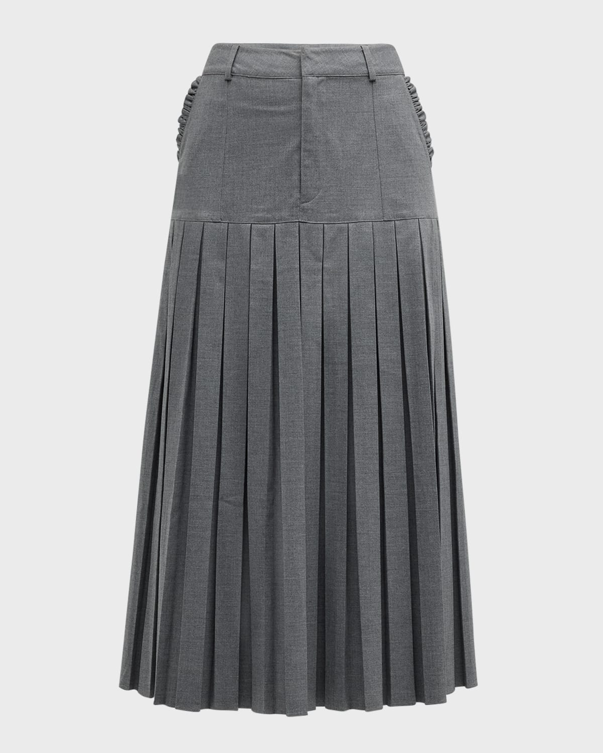 Cinq a Sept Bane Pleated Midi Skirt