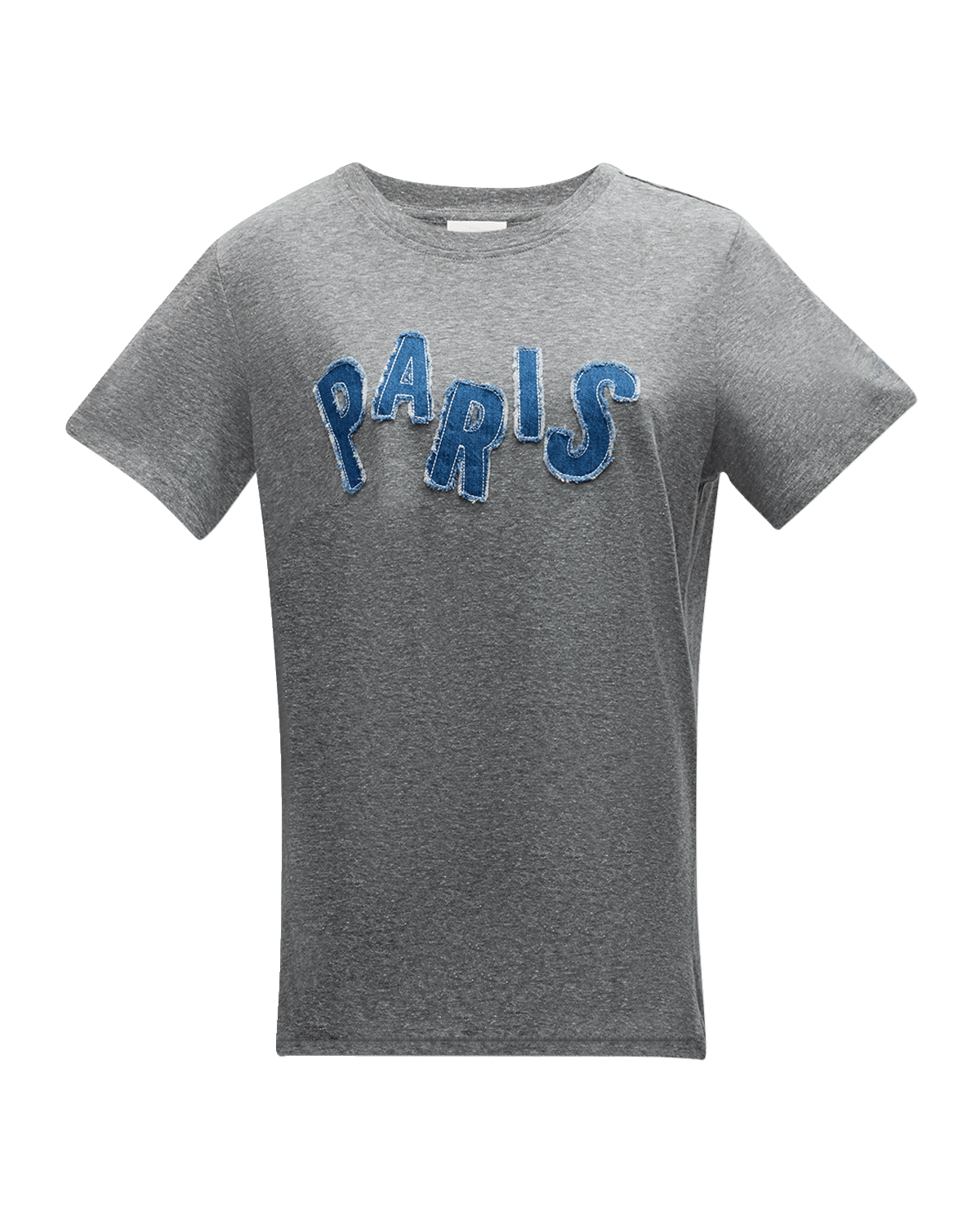 Cinq a Sept Patched Denim Paris Short-Sleeve T-Shirt