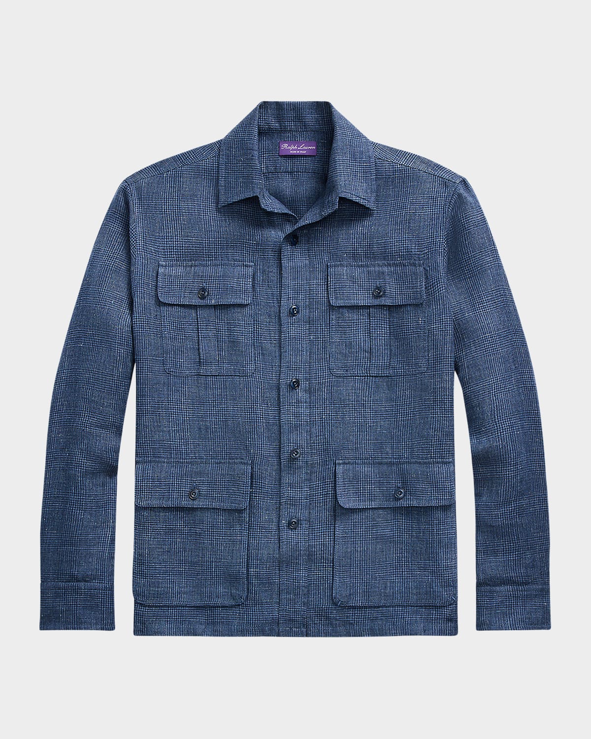 Ralph Lauren Purple Label Men's Glen Plaid Linen Shirt