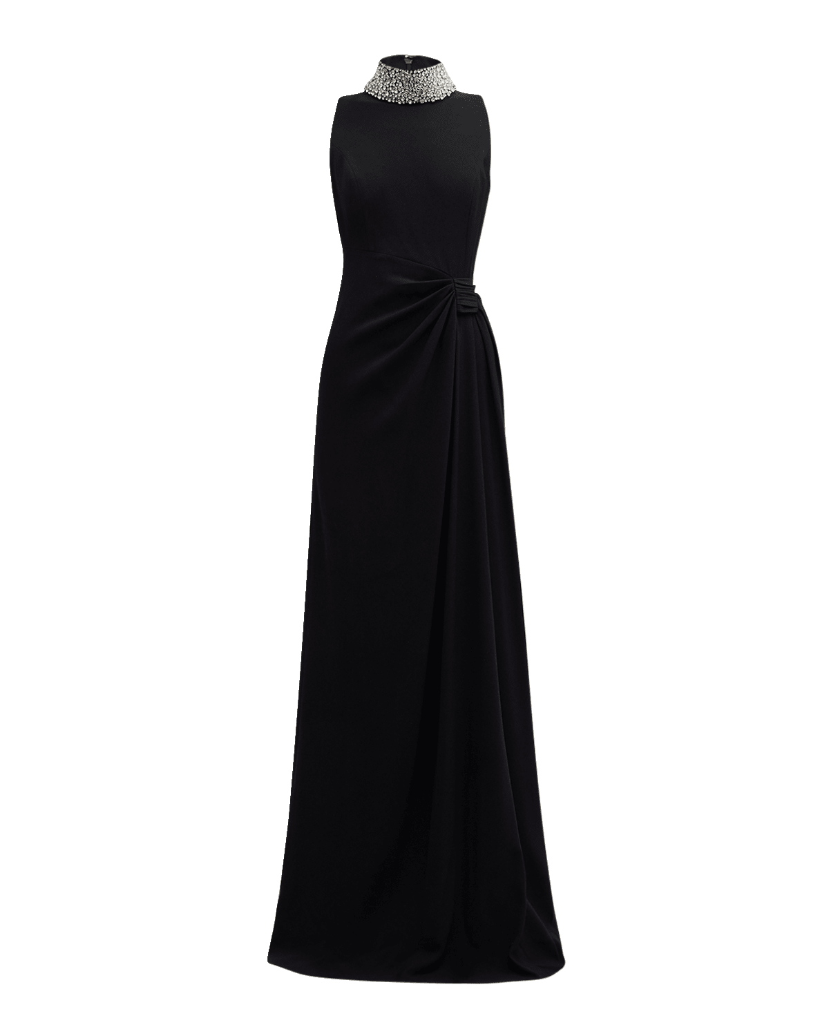 Rickie Freeman for Teri Jon Embellished Mock-Neck Gown