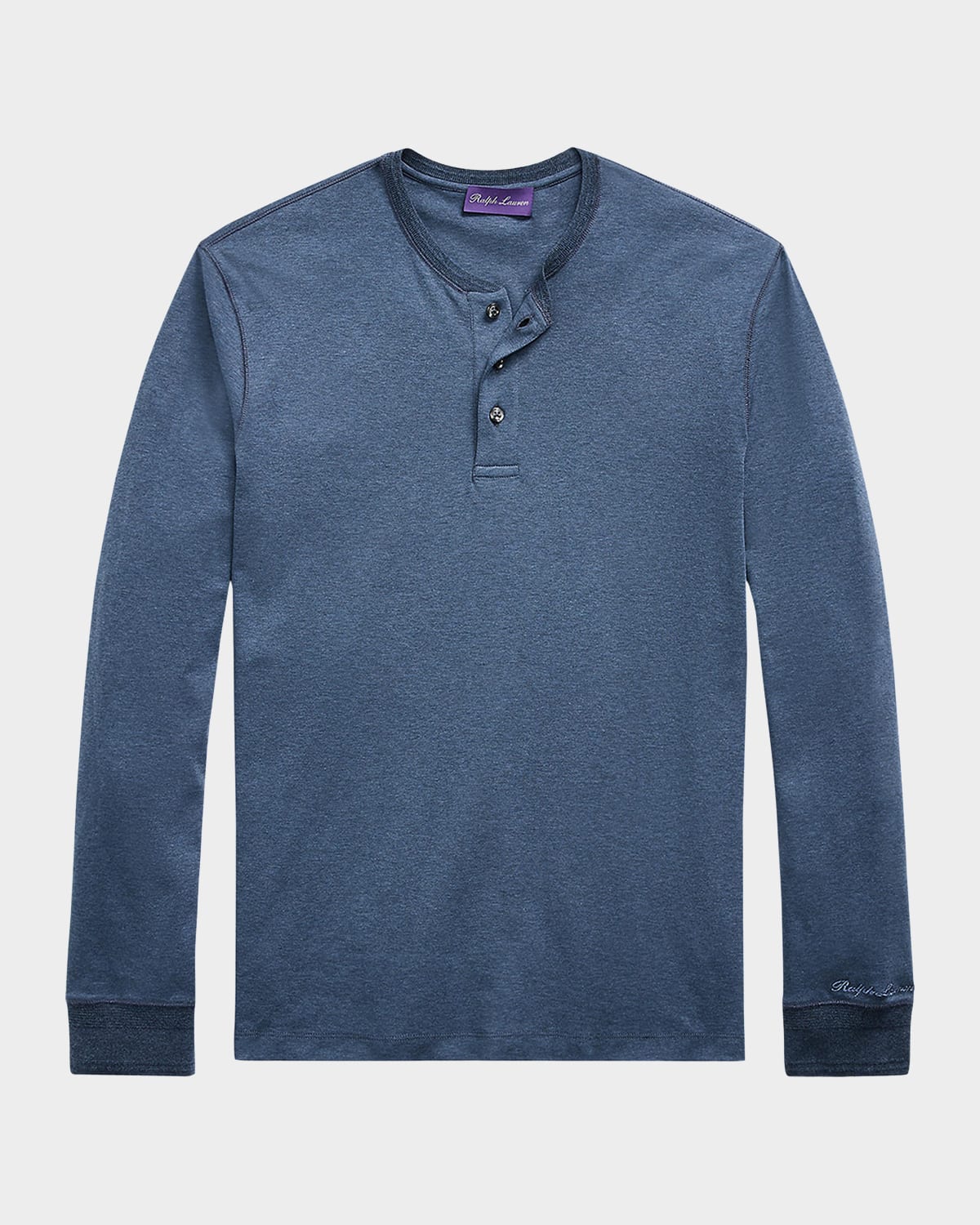 Ralph Lauren Purple Label Men's Interlock Cotton Long-Sleeve Henley Shirt