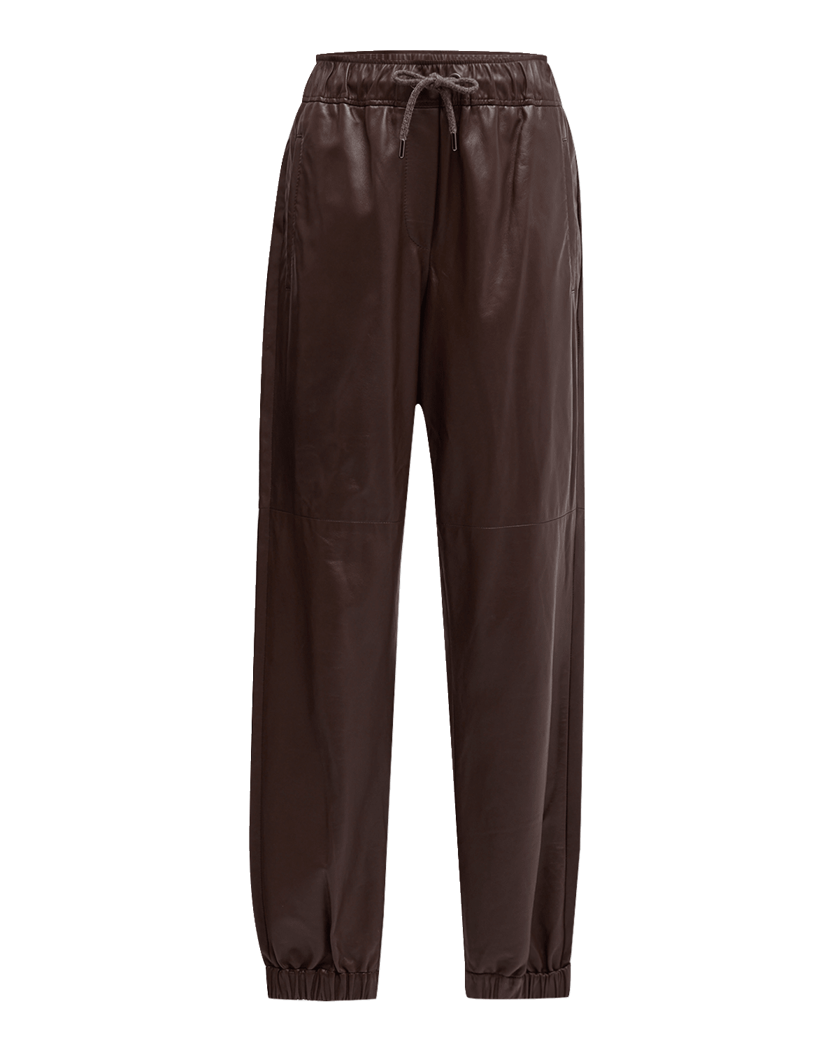 Brunello Cucinelli Smooth Glove Leather Track Pants