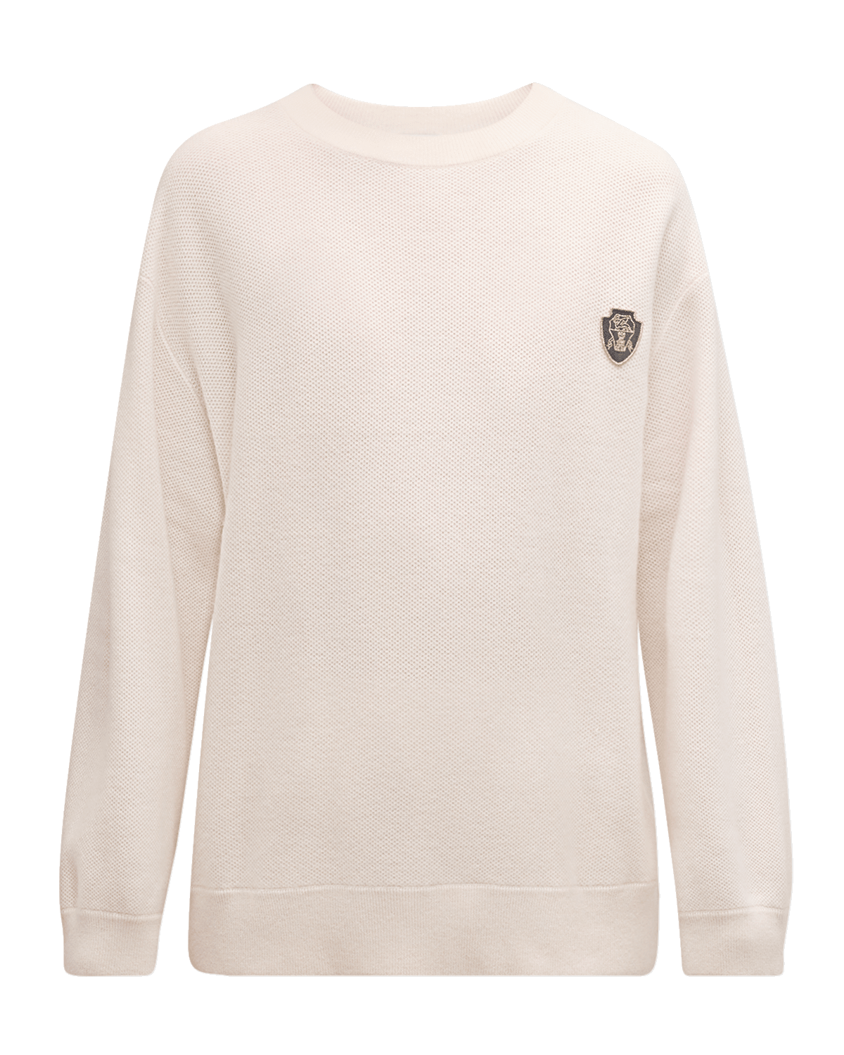 Brunello Cucinelli Solomeo Crest Cashmere Pique Knit Sweater