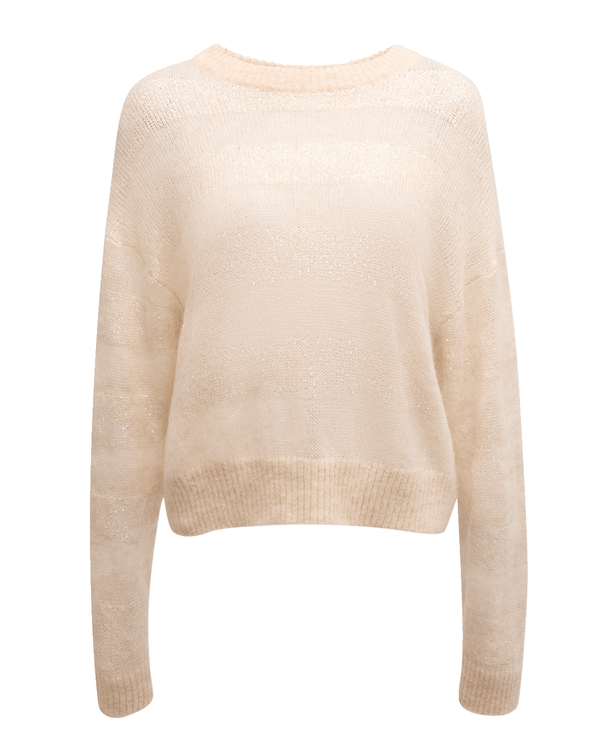 Brunello Cucinelli Hidden Paillette Striped Crewneck Sweater