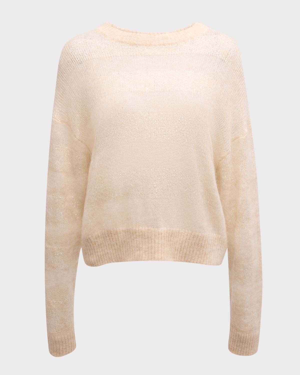 Brunello Cucinelli Hidden Paillette Striped Crewneck Sweater