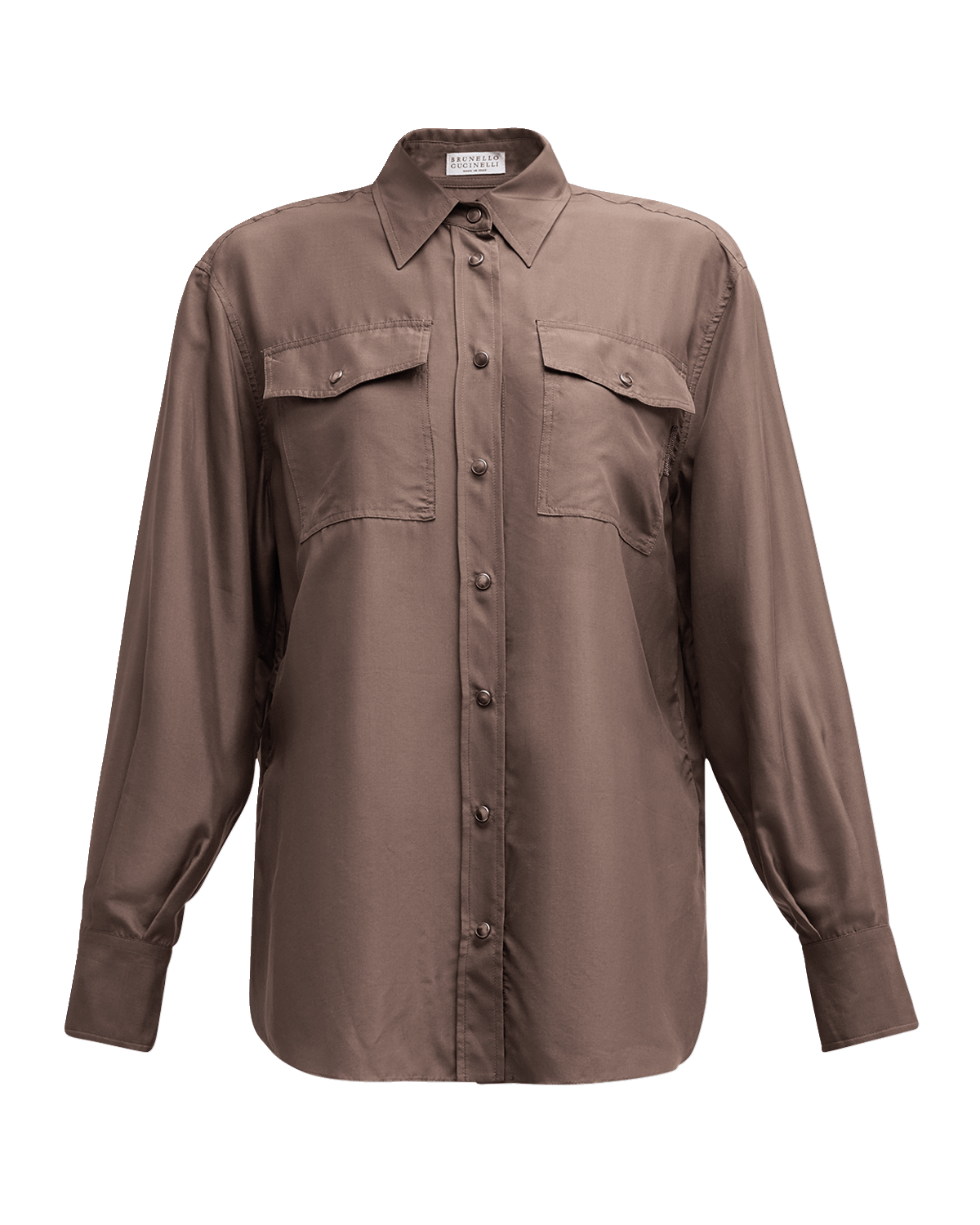 Brunello Cucinelli Silk Western Button-Down Shirt