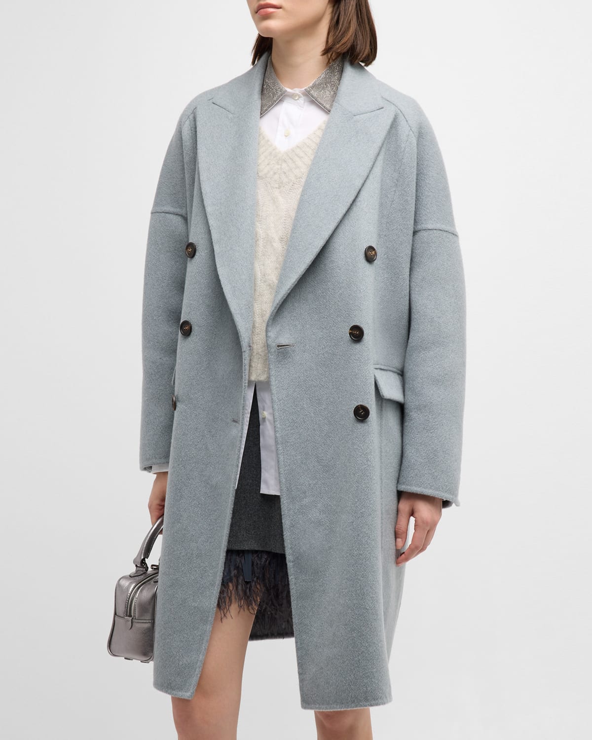 Brunello Cucinelli Cashmere Double-Breasted Overcoat