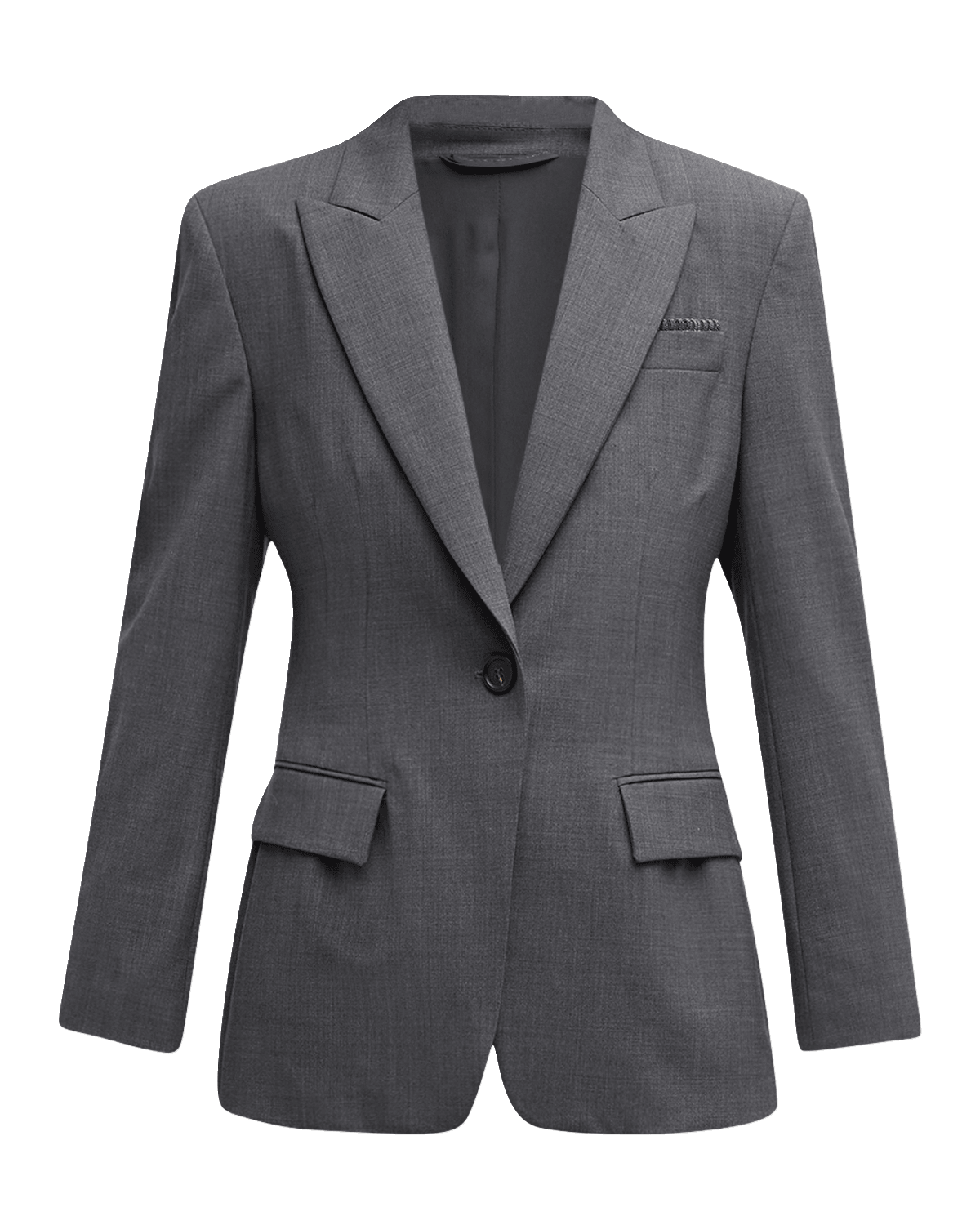 Brunello Cucinelli Monili-Tube Tropical Wool Single-Breasted Blazer