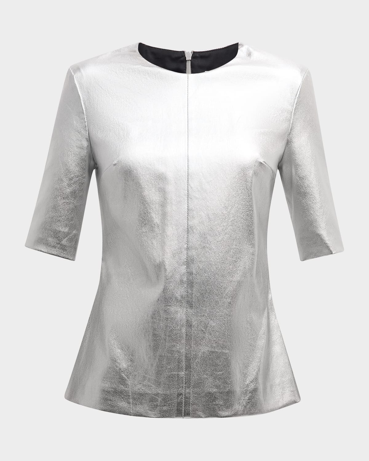 Rosetta Getty Leather Fitted T-Shirt