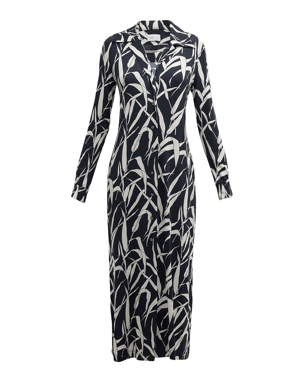 Rosetta Getty Leaves Print Slim Jersey Shirtdress