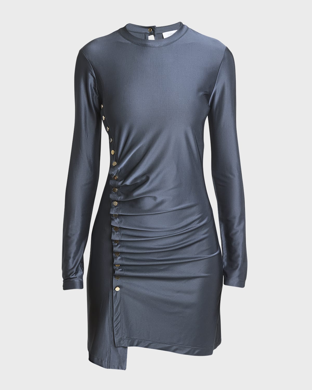 Club Monaco Jourdan Sleeveless Satin Turtleneck Short Dress Neiman Marcus