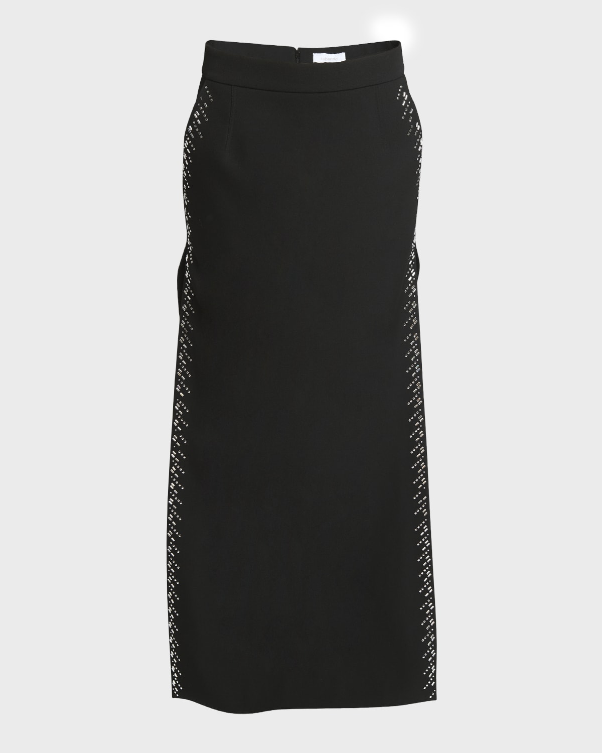 Rabanne Jupe Crystal Side-Slit Midi Skirt