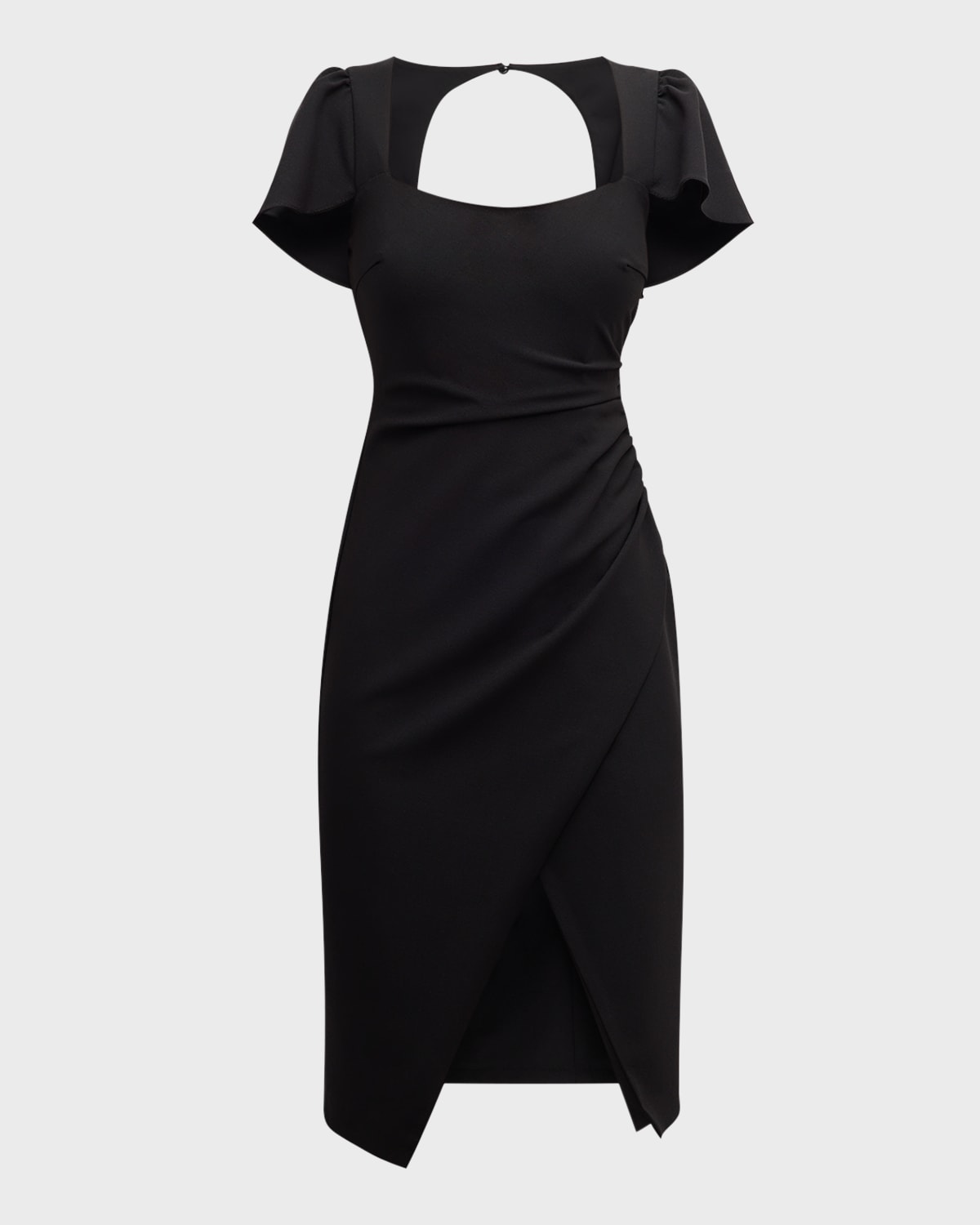 Parker Black Mandy Cowl Neck Ruched Satin Dress Neiman Marcus