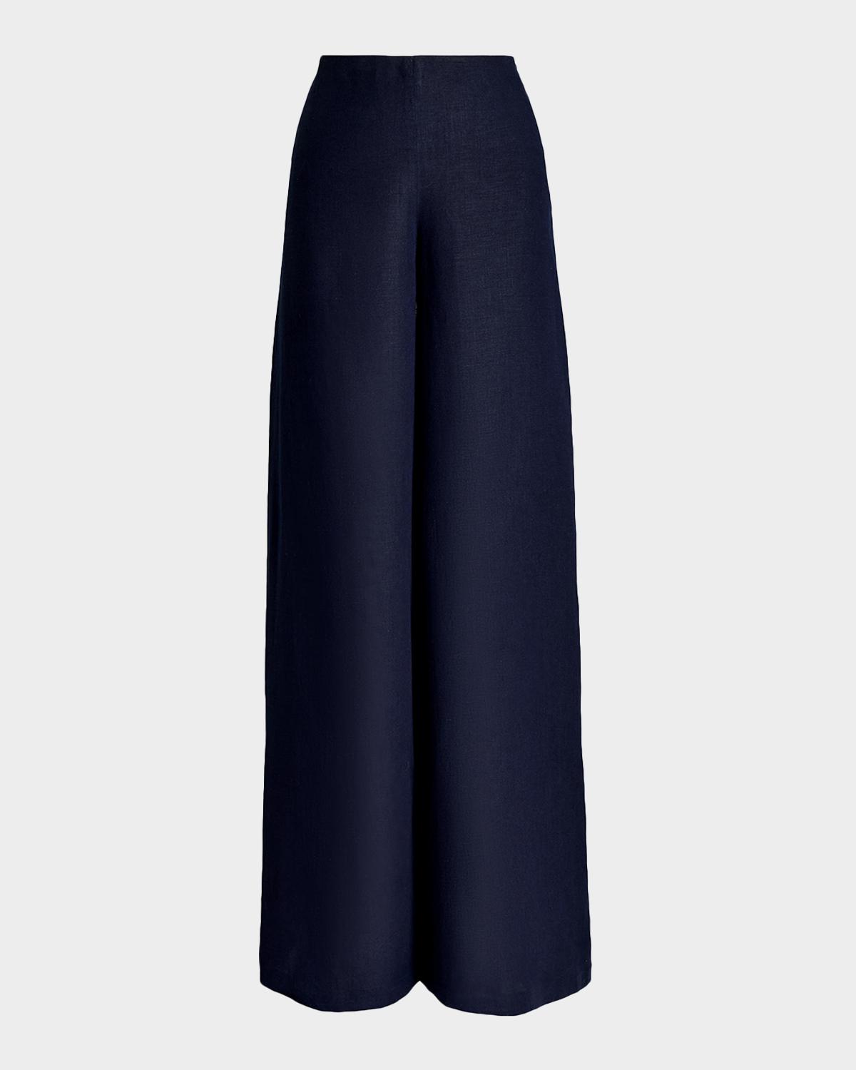 Ralph Lauren Collection Daria Linen Wide-Leg Pants