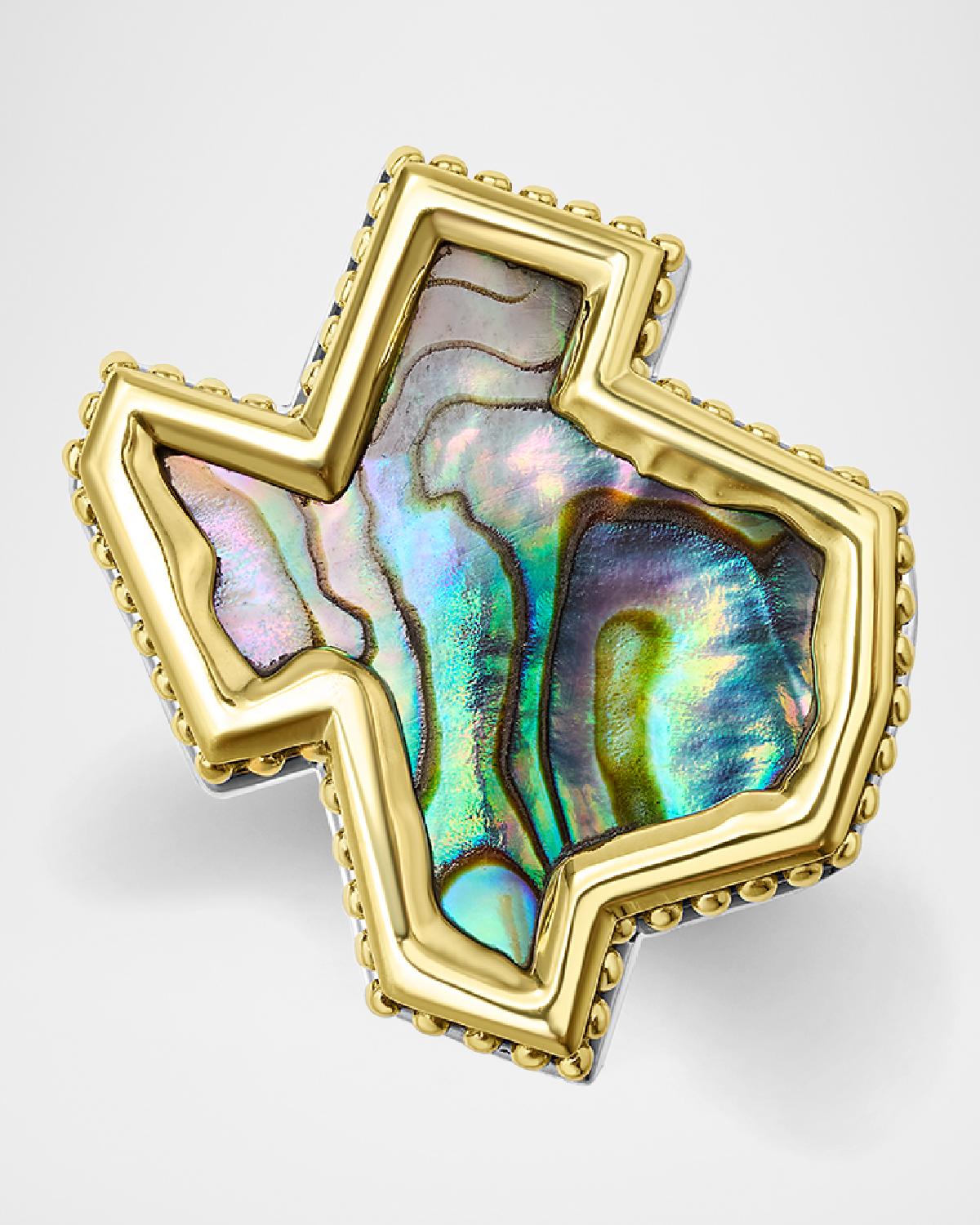 Men & apos;s Sterling Silver and 18K Anthem Texas Abalone Ring, 21x23mm