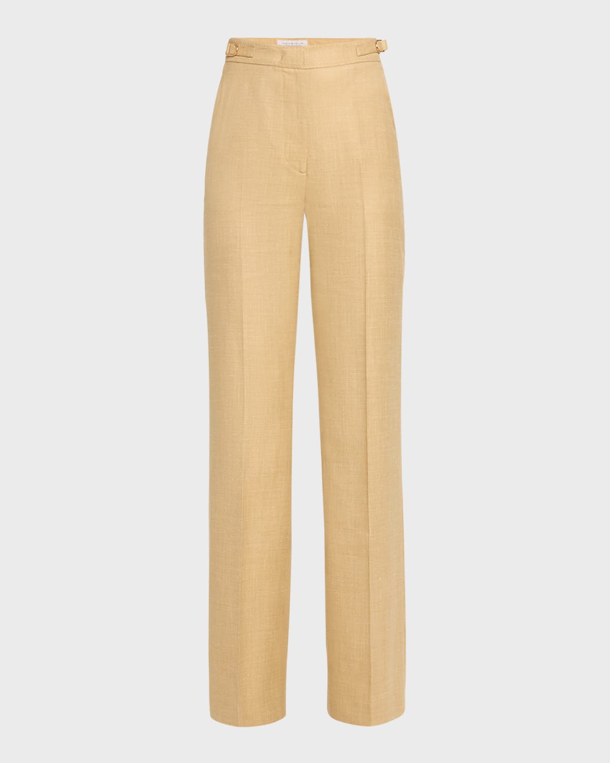 Gabriela Hearst Vesta Mid-Rise Buckle-Waist Wide-Leg Pants