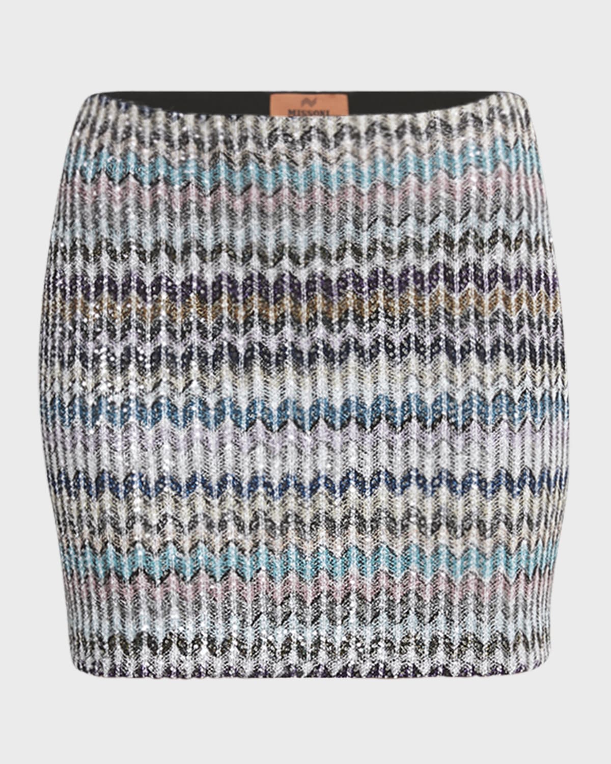 Missoni Paillette Chevron Knit Mini Skirt