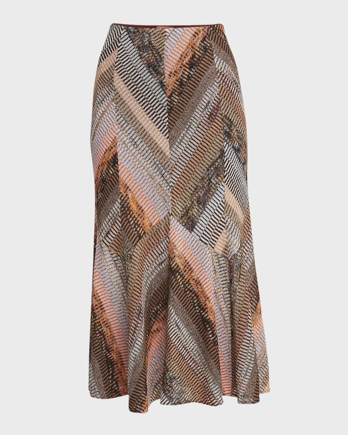 Missoni Metallic Chevron Midi Skirt