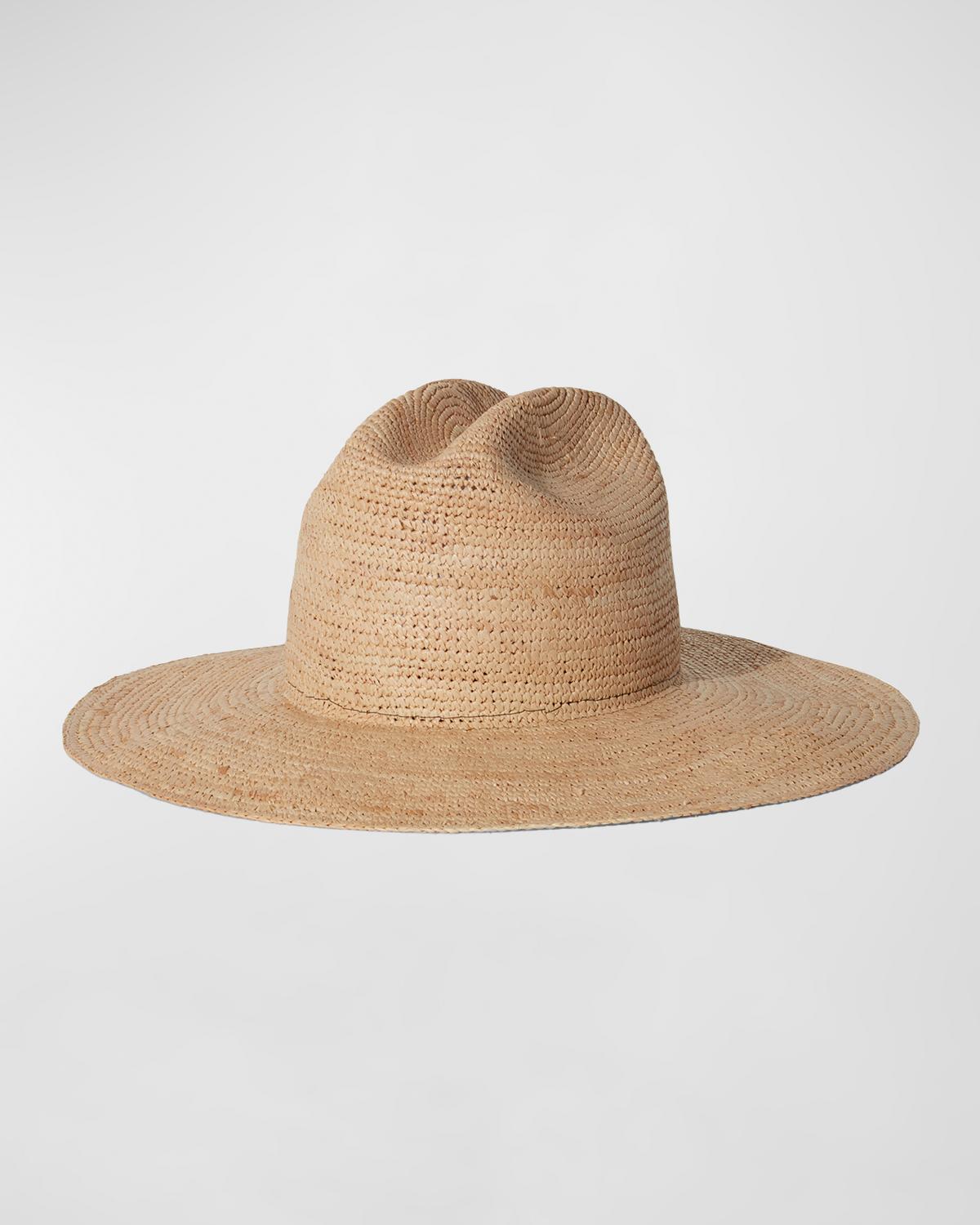 Janessa Leone Chandler Structured Raffia Fedora