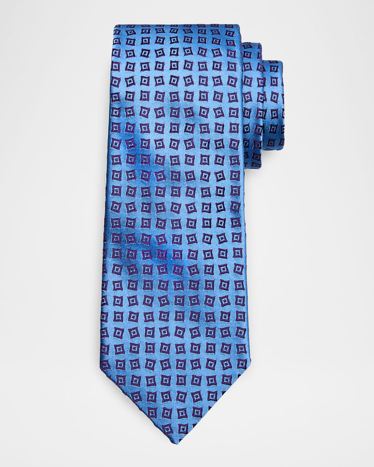 Charvet Men 's Geometric Square Silk Tie | Thumbnail 4 Charvet Men 's Geometric Square Silk Tie | Thumbnail 4