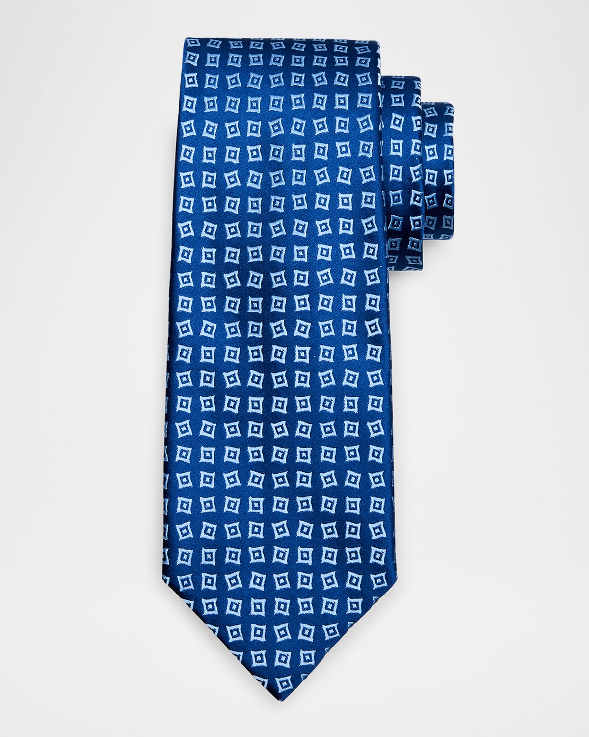 Charvet Men 's Geometric Square Silk Tie | Thumbnail 4 Charvet Men 's Geometric Square Silk Tie | Thumbnail 4