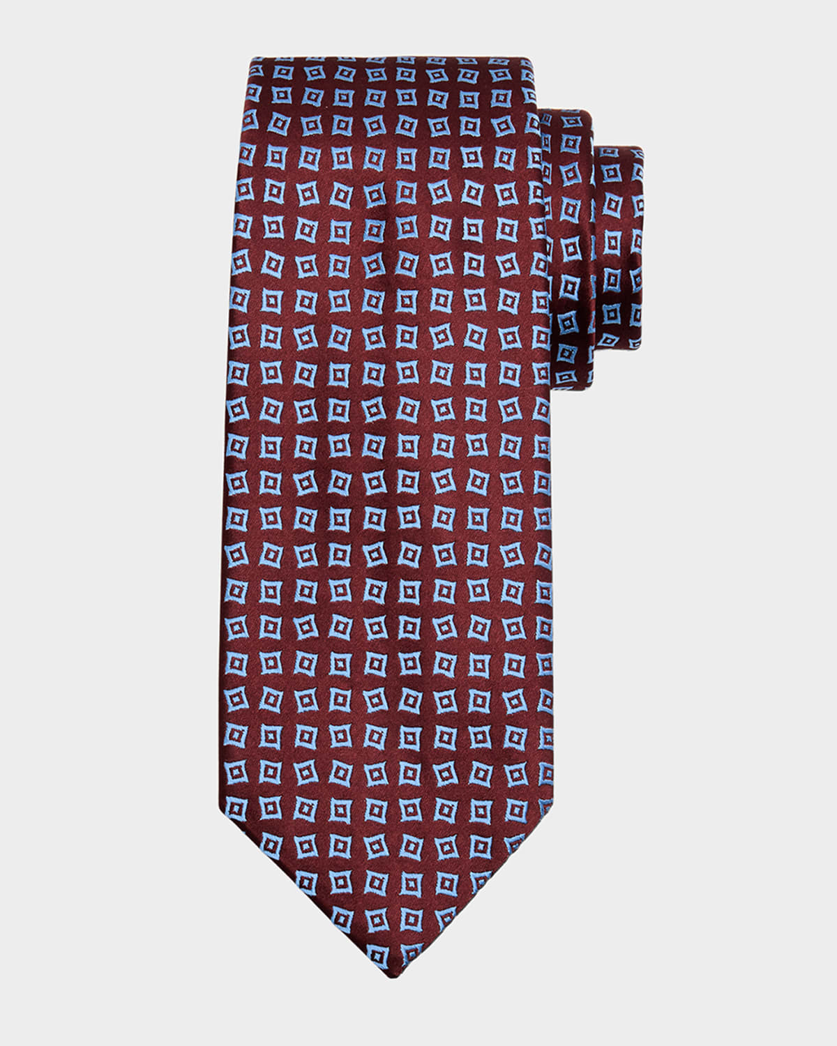 Charvet Men 's Geometric Square Silk Tie