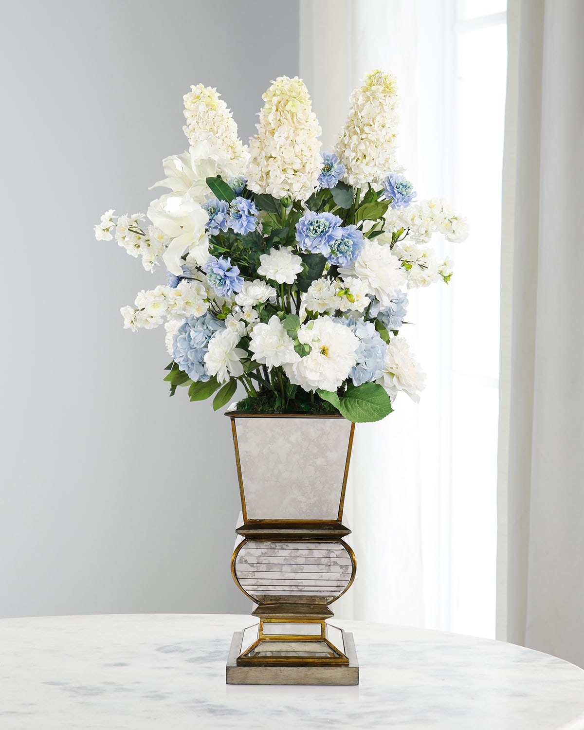 John-Richard Collection French Faux Floral Arrangement in Mirrored Planter | Thumbnail 3 John-Richard Collection French Faux Floral Arrangement in Mirrored Planter | Thumbnail 3