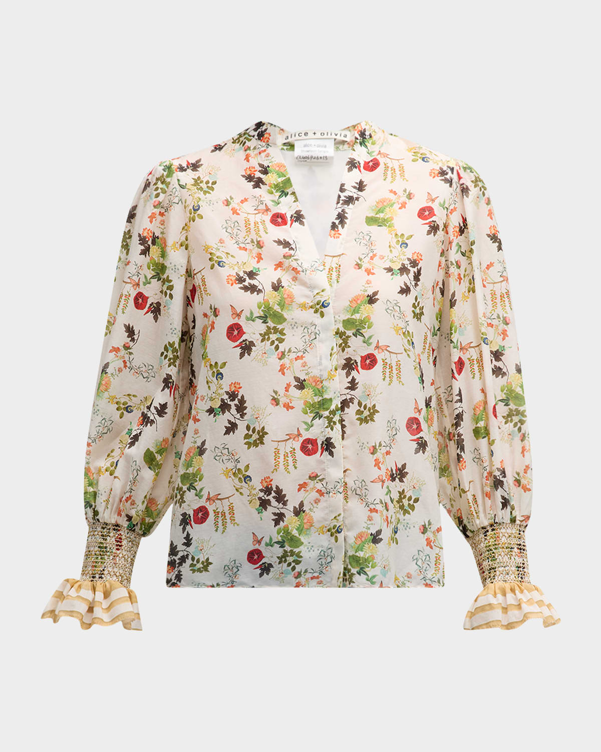 Alice + Olivia Ilan Button-Front Blouse