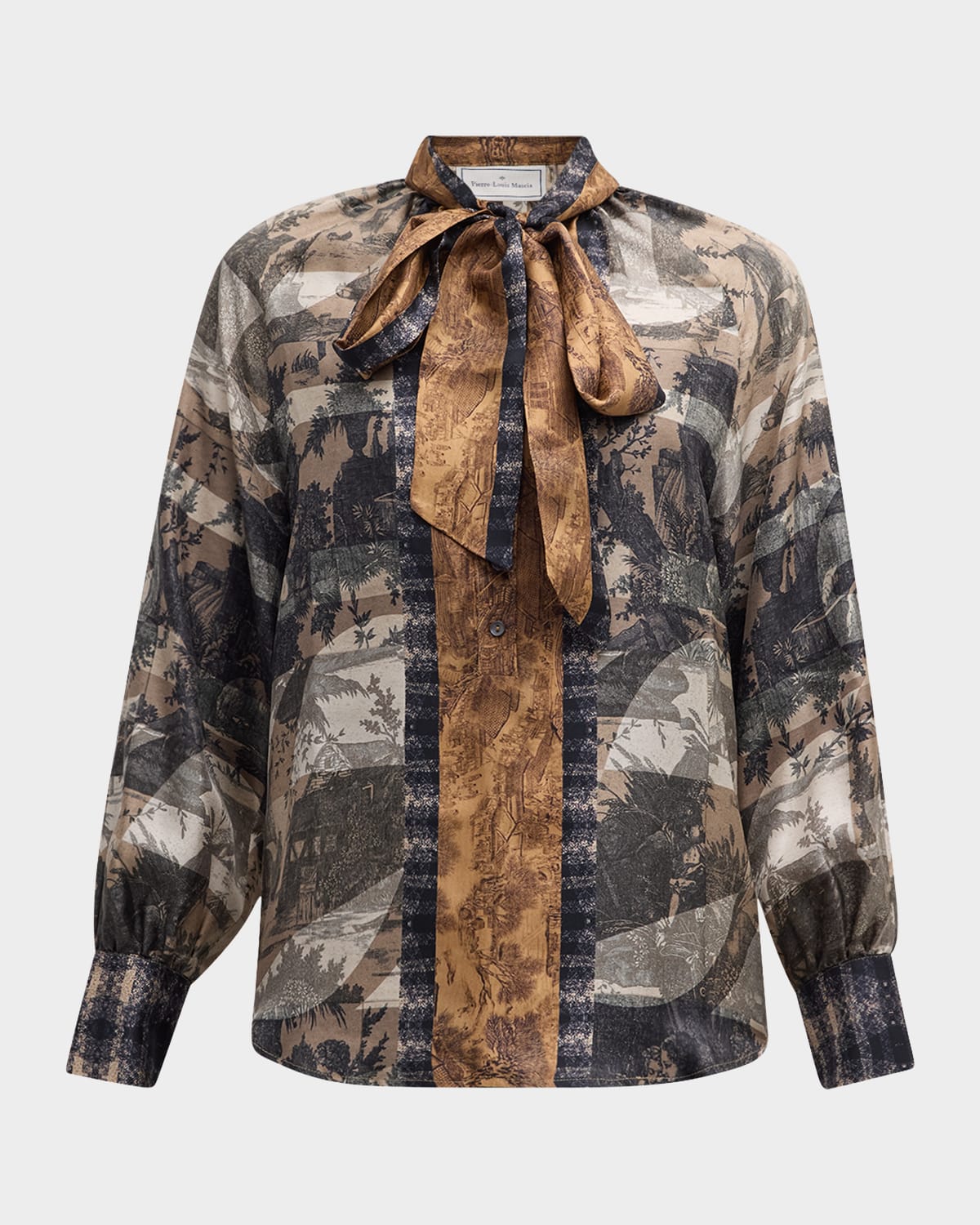 Pierre-Louis Mascia Toile-Print Silk Blouse