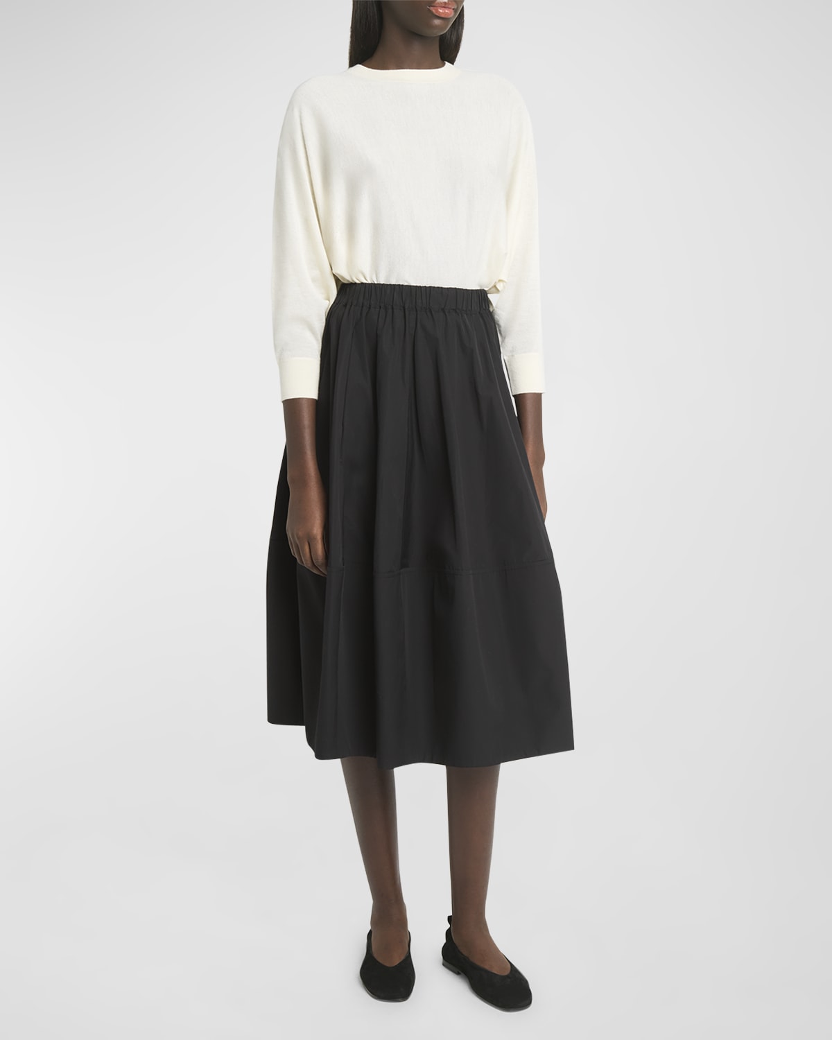 Co Asymmetric Dolman-Sleeve Cashmere Knit Sweater