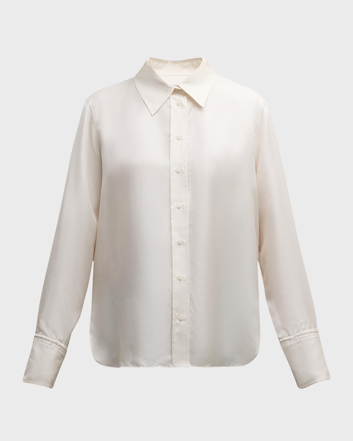 ARGENT Button-Down Silk Twill Blouse