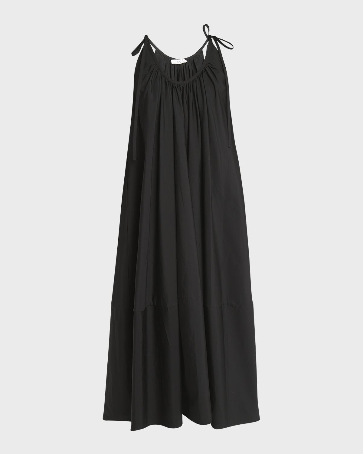 Co Sleeveless Gathered Maxi Shift Dress