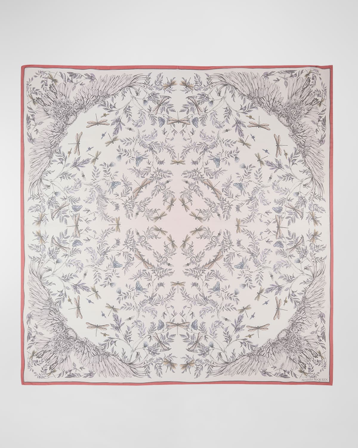 Alexander McQueen Eagle Flight Sheer Silk Shawl