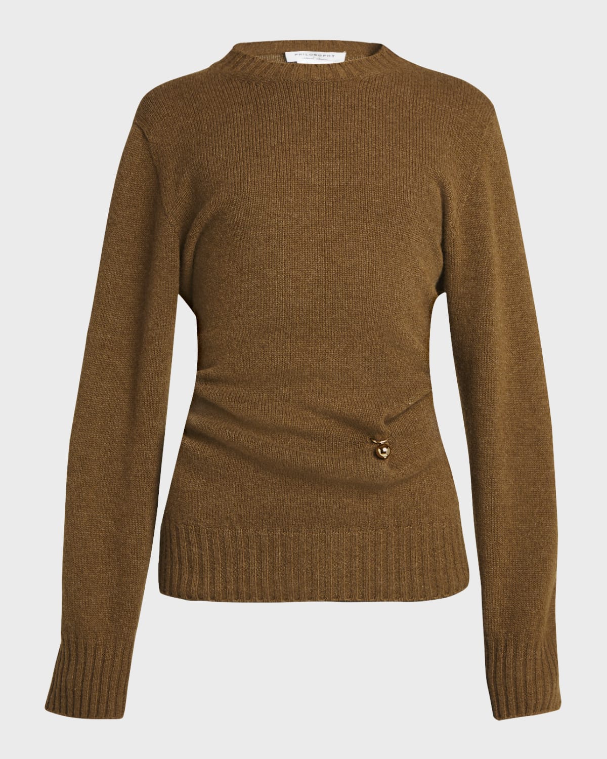 Philosophy di Lorenzo Serafini Piercing Long-Sleeve Wool-Cashmere Sweater