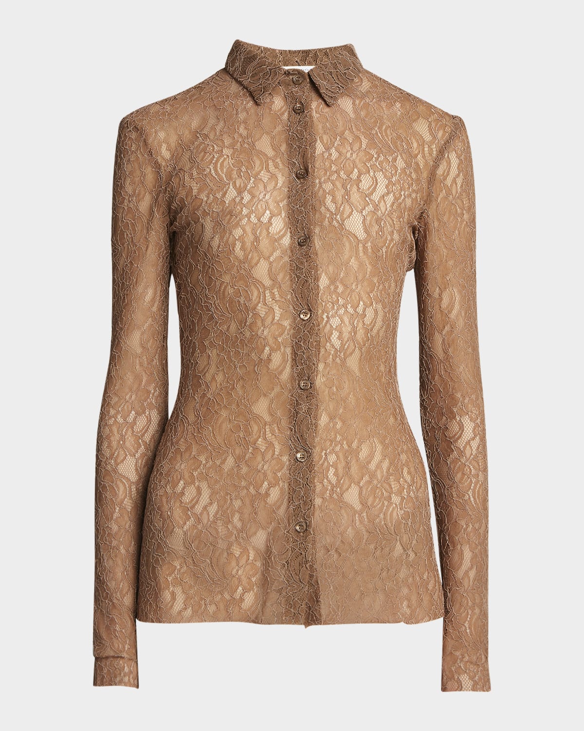 Philosophy di Lorenzo Serafini Lace Long-Sleeve Button-Down Blouse