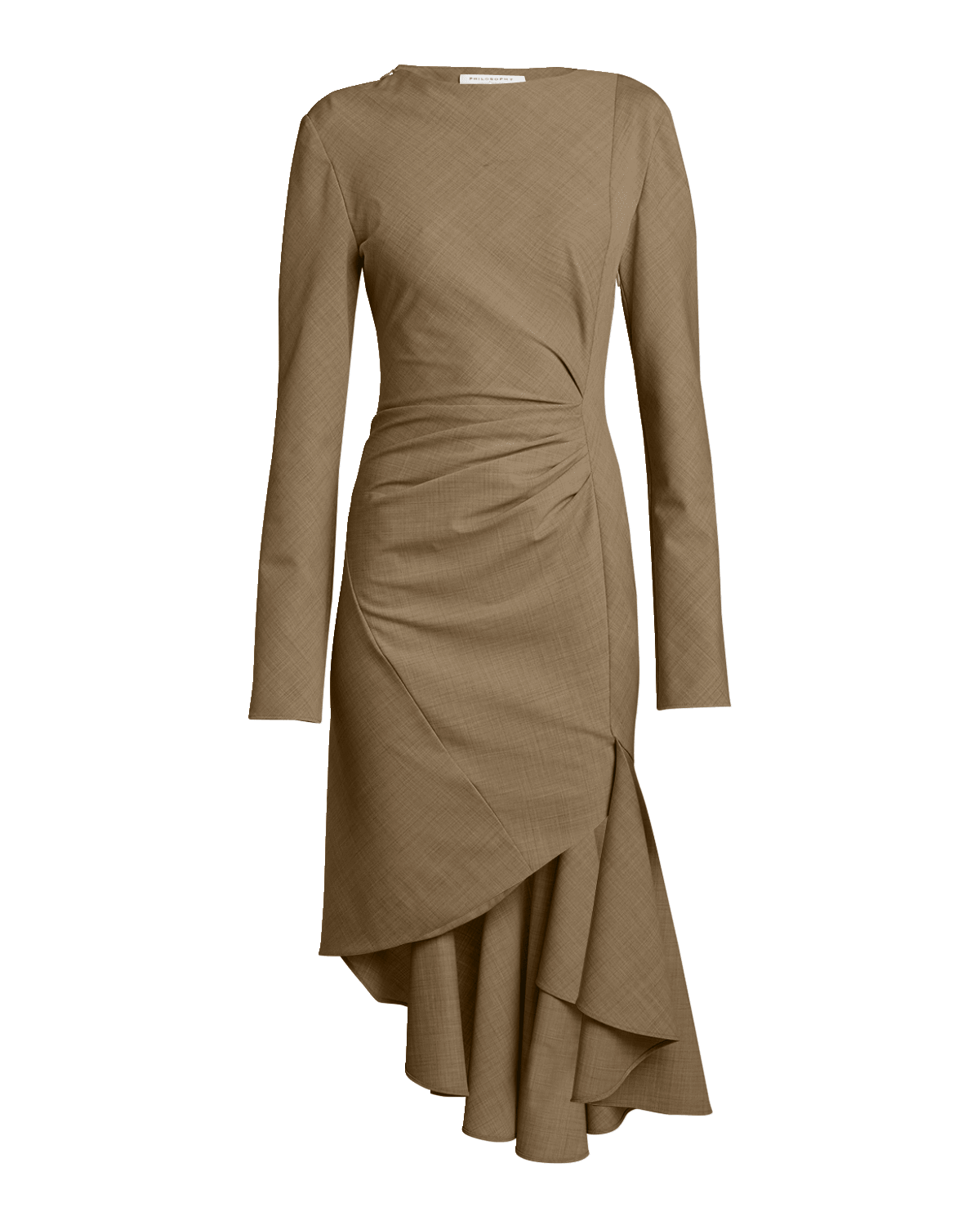 Philosophy di Lorenzo Serafini Long-Sleeve Ruffle High-Low Dress