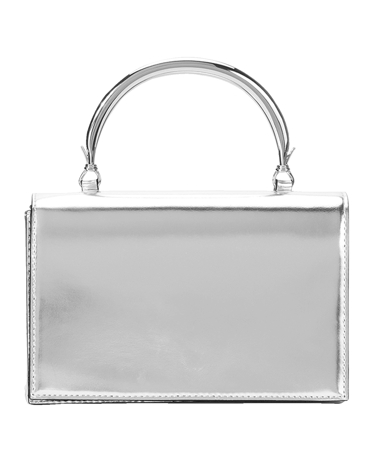 STAUD Arc Metallic Leather Top-Handle Bag