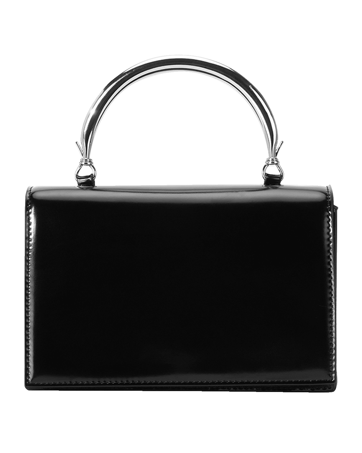 STAUD Arc Flap Leather Metal Top-Handle Bag