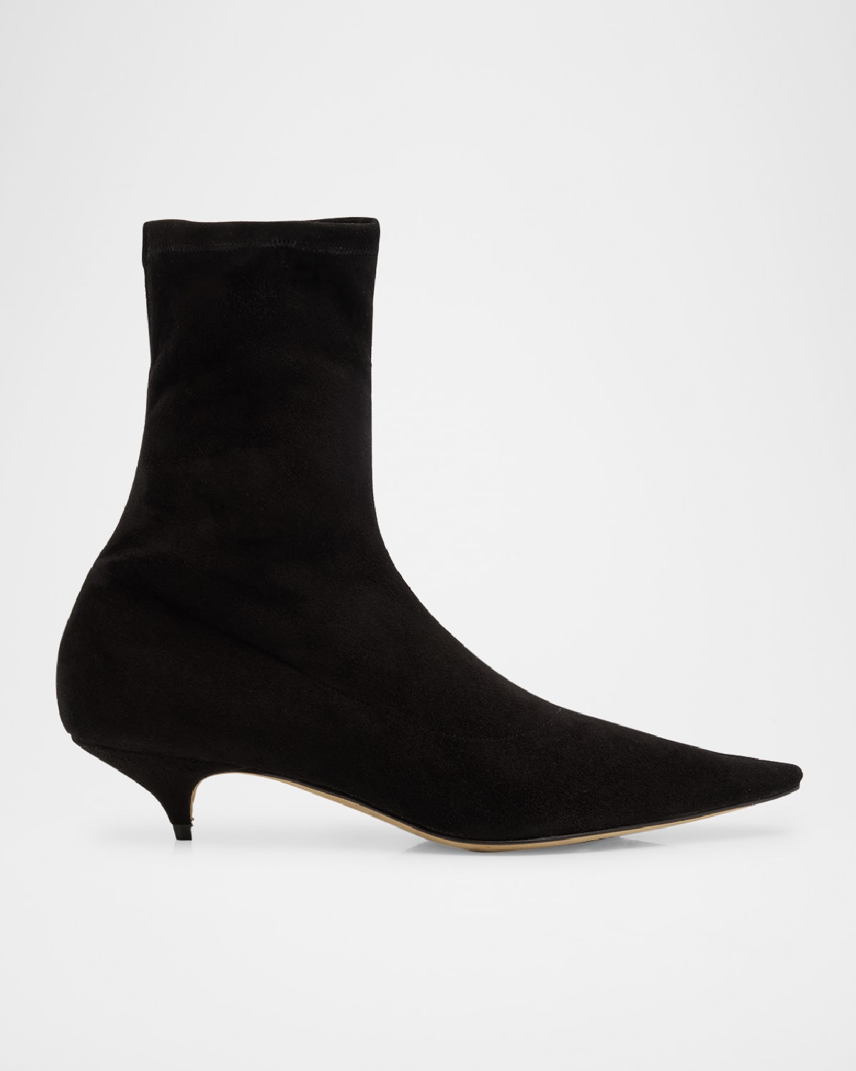 Liisa Suede Kitten-Heel Booties