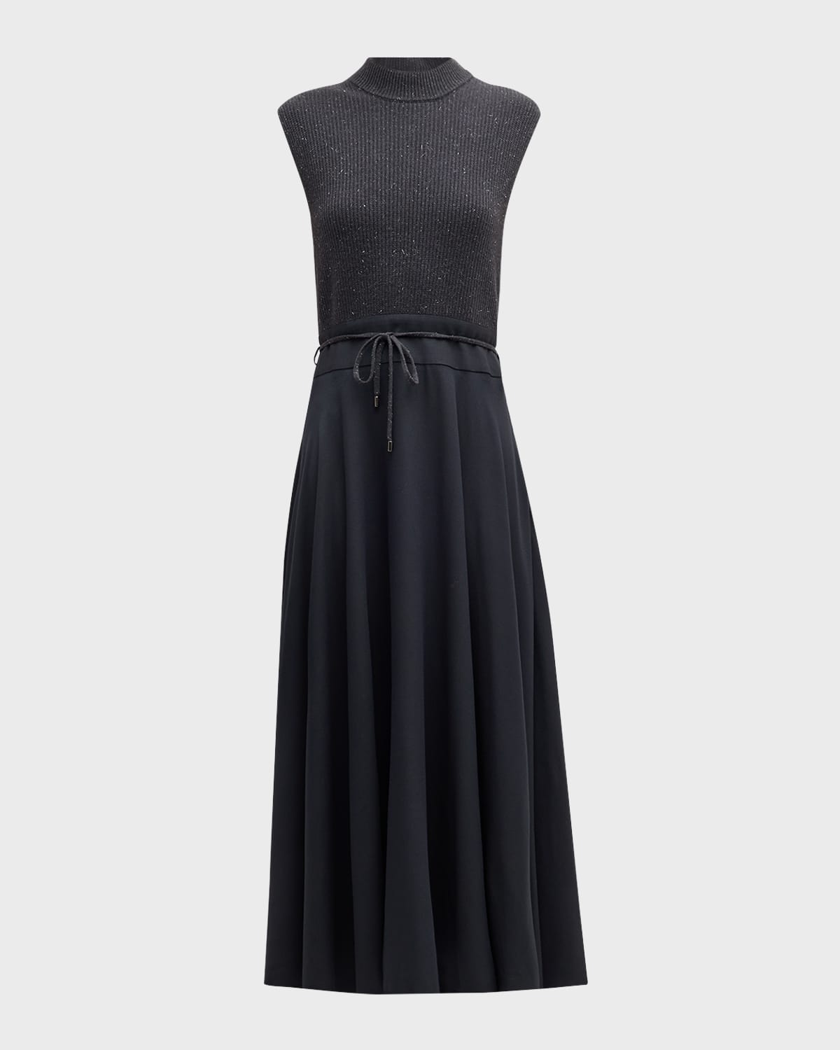 Peserico Sleeveless Mixed Media Midi Dress