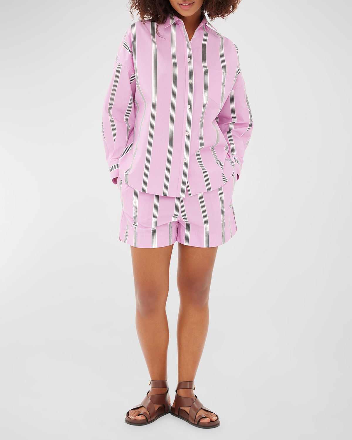 LMND The Chiara Classic Poplin Stripe Boxer Shorts