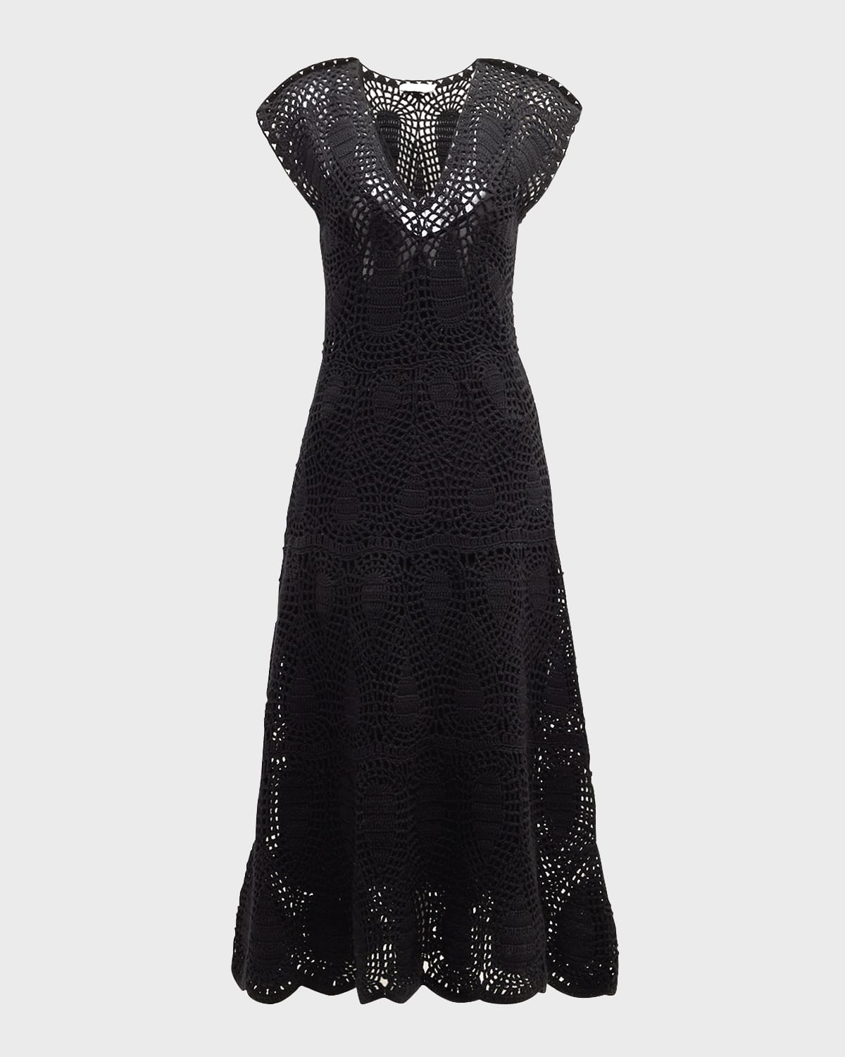 Gabriela Hearst Waldman Crochet Wool Cashmere Dress