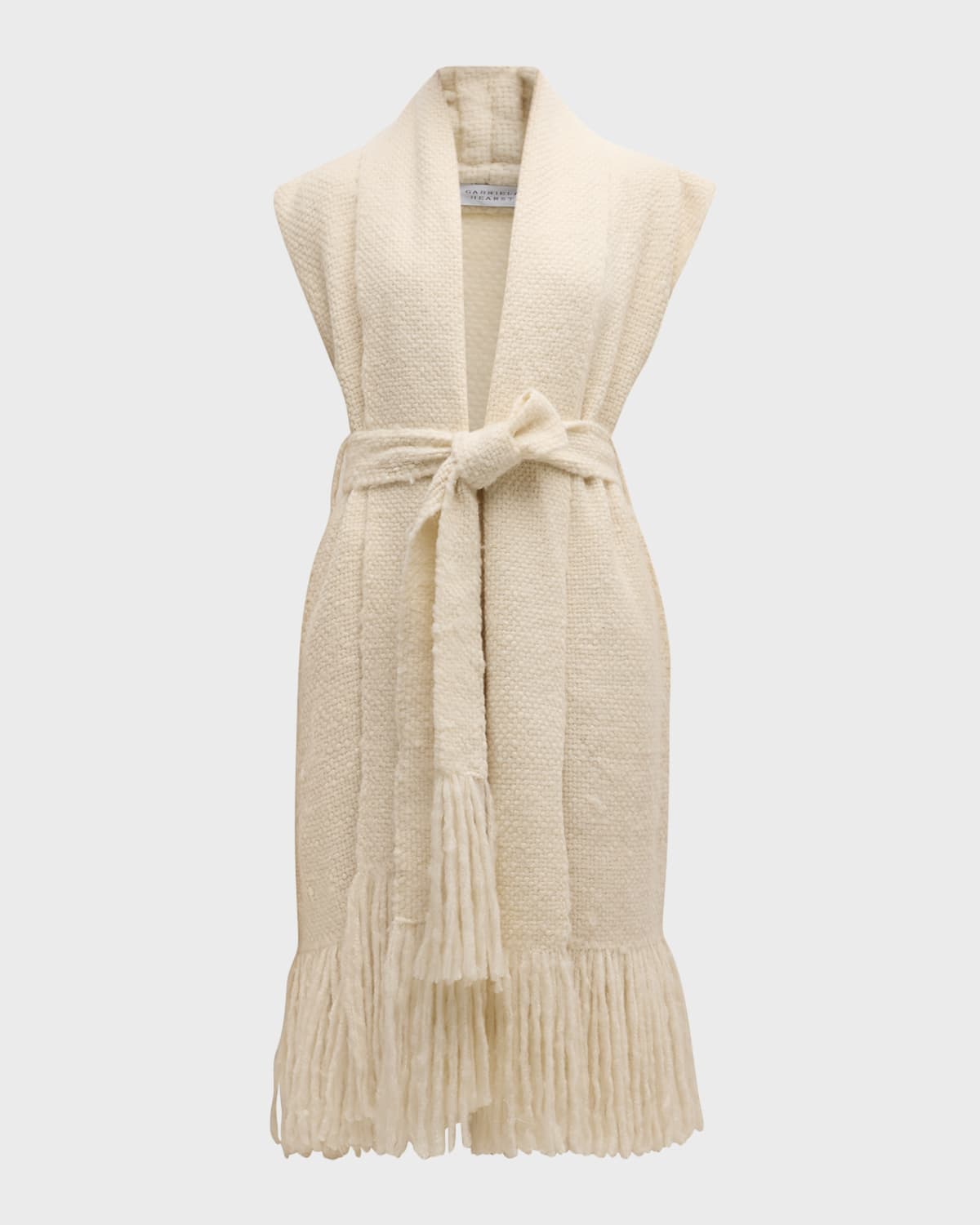 Gabriela Hearst Teagan Fringe Belted Knit Vest