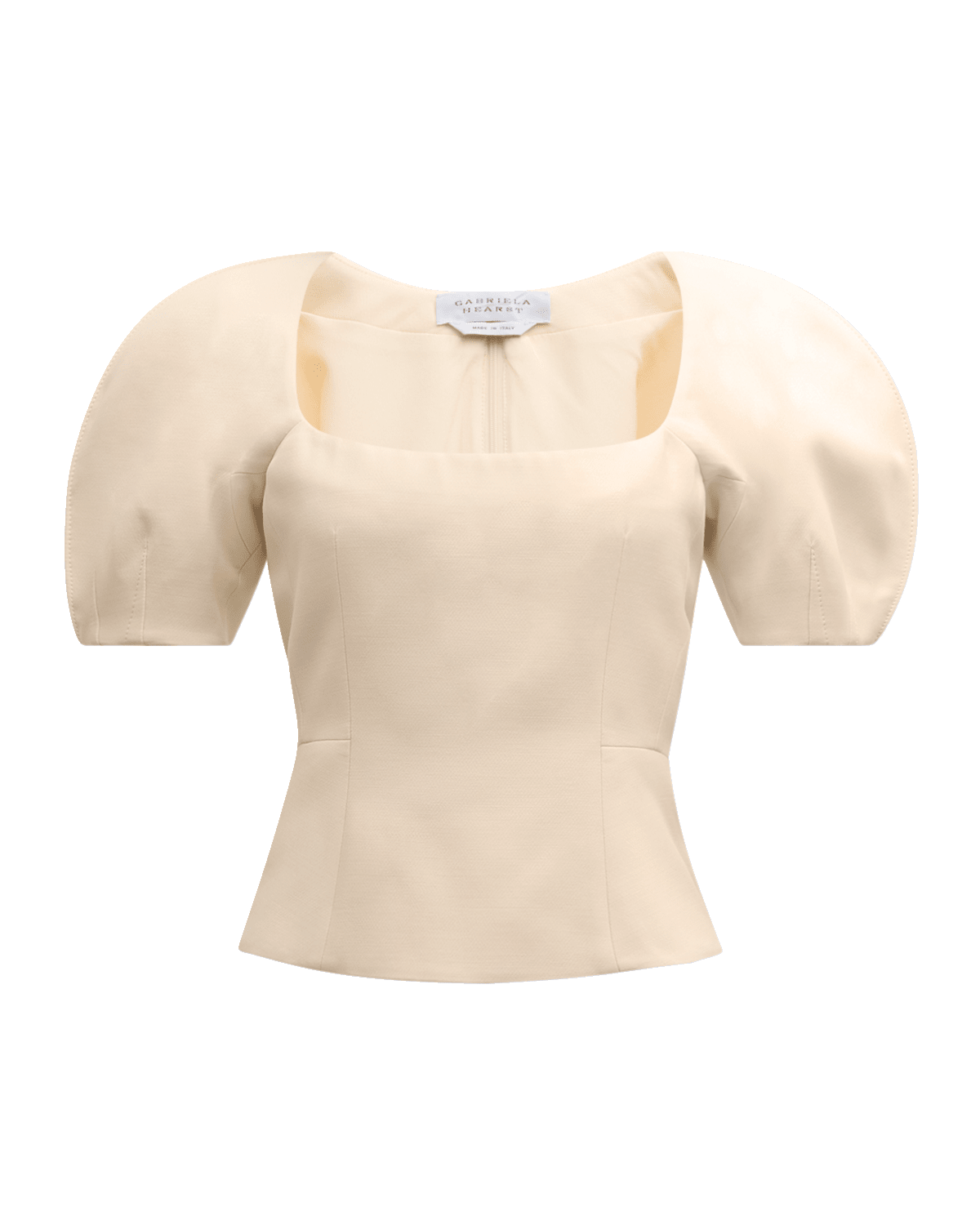 Gabriela Hearst Amer Scoop-Neck Puff-Sleeve Top