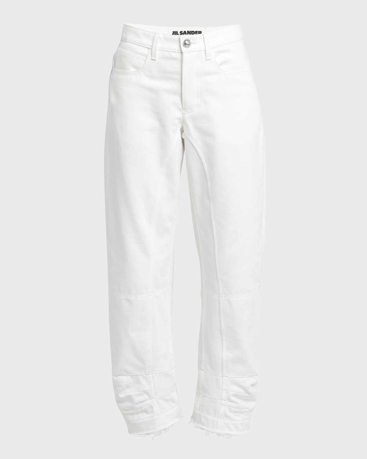Jil Sander Mid-Rise Straight-Leg Raw-Hem Denim Trousers