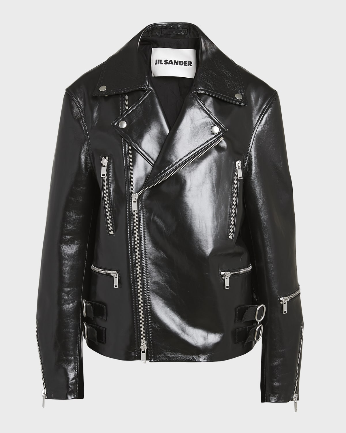 Elie Saab Metallic Leather Moto Jacket Neiman Marcus