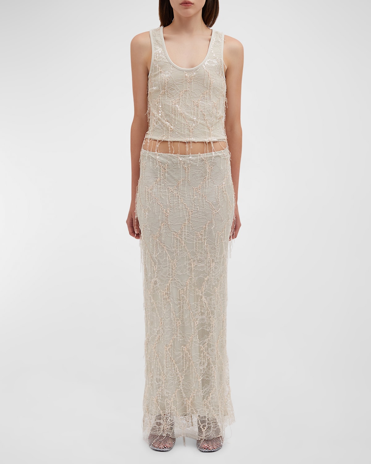 Christopher Esber Encased Beaded Ivy Disconnect Tank Dress