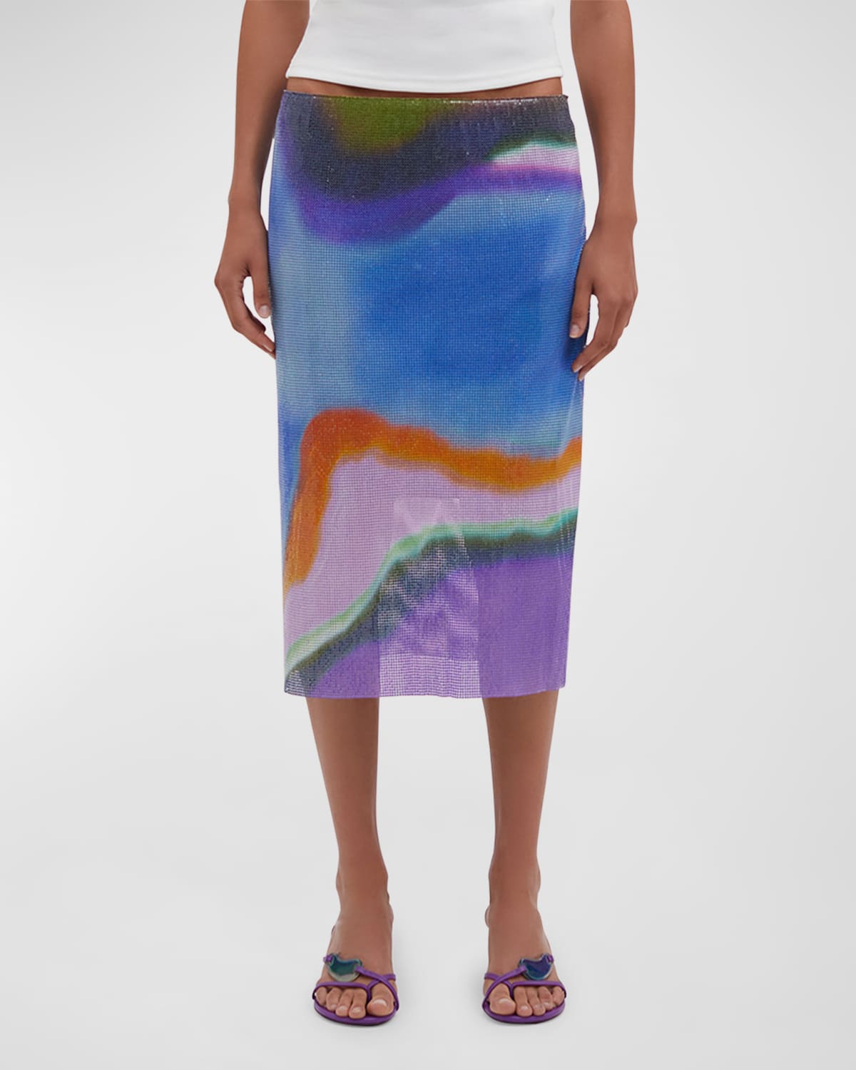 Christopher Esber Aura Glowmesh Midi Skirt